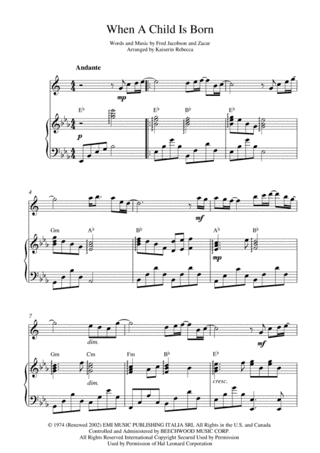When A Child Is Born (arr. Kaiserin Rebecca)