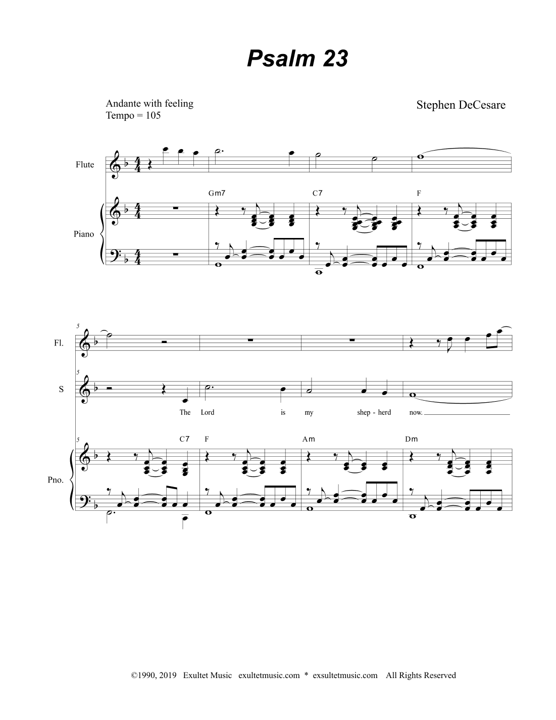 Psalm 23 (2-part choir - (Soprano and Tenor)