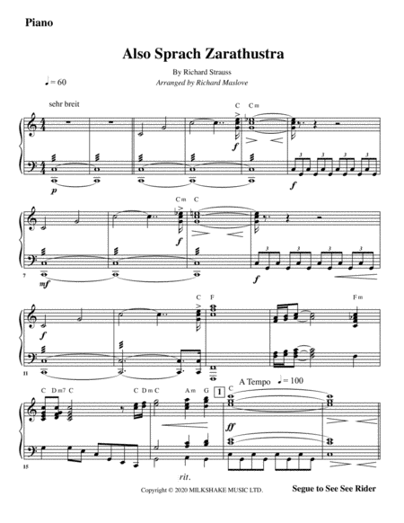 Also Sprach Zarathustra (arr. Richard Maslove)