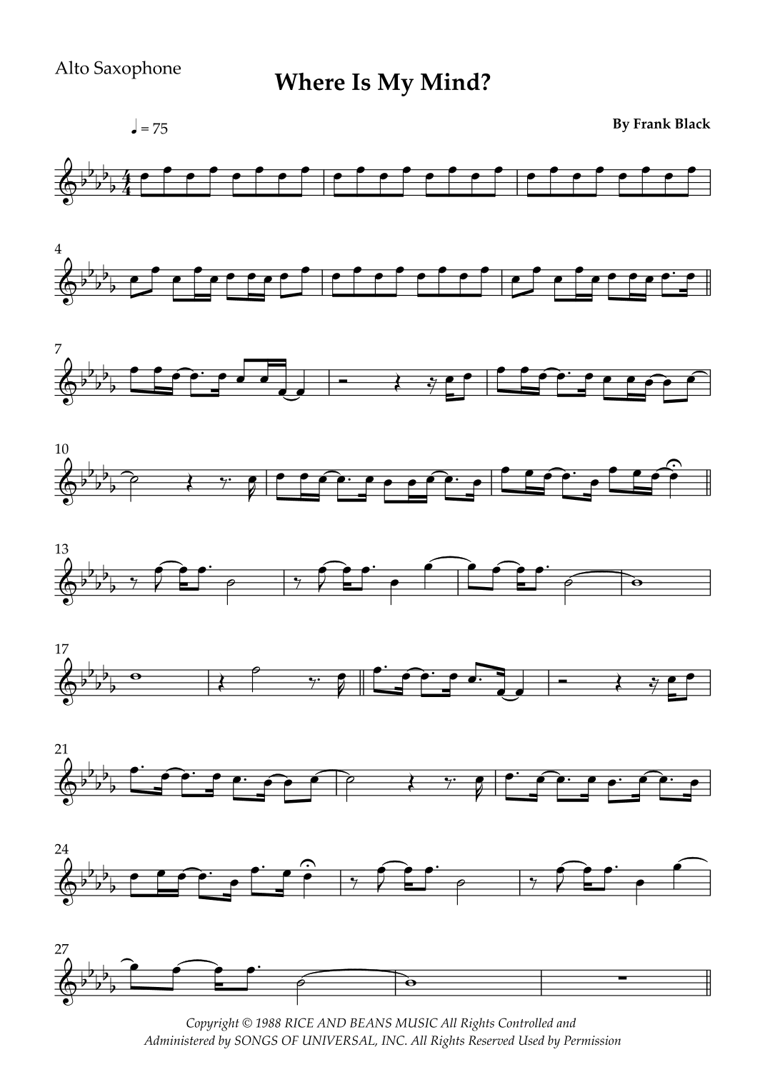 Where Is My Mind? (arr. Wesley S. SIlva)