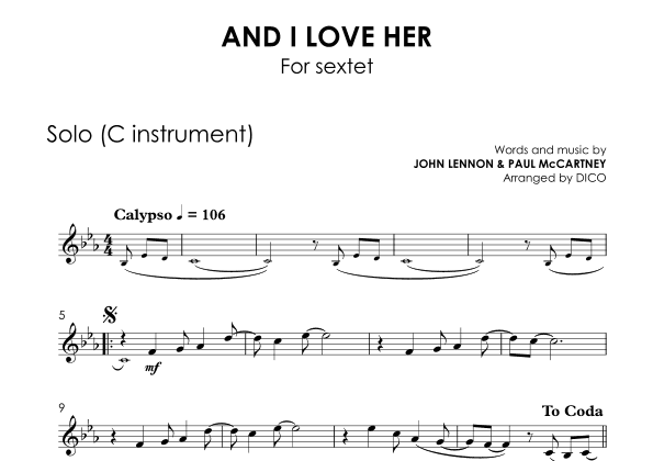 And I Love Her (arr. Dico)