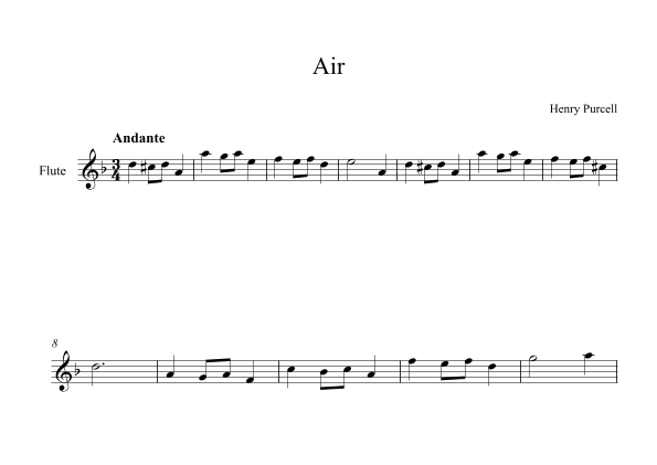 Air - Henry Purcell (Flute) (arr. Digital Book Music)