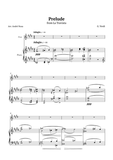 Prelude from La Traviata for piano and flute (arr. André Nusa)