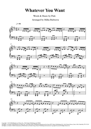 Whatever You Want (arr. Milka Rubtsova)