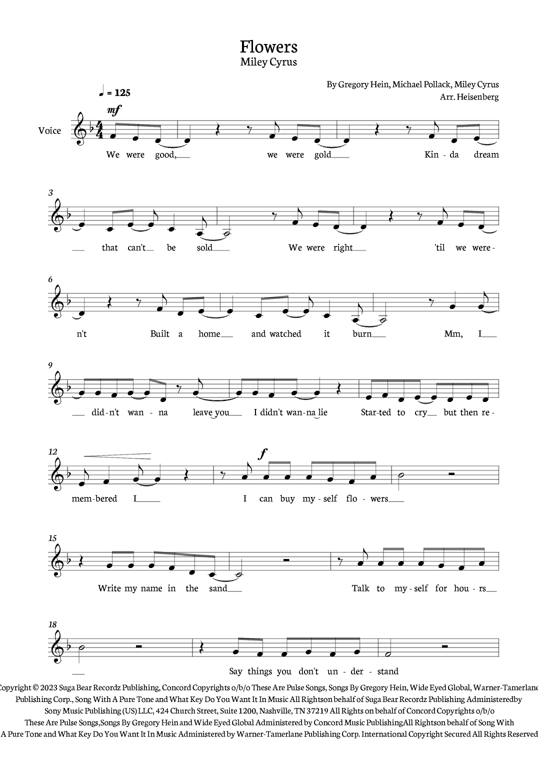 Flowers (arr. Heisenberg)