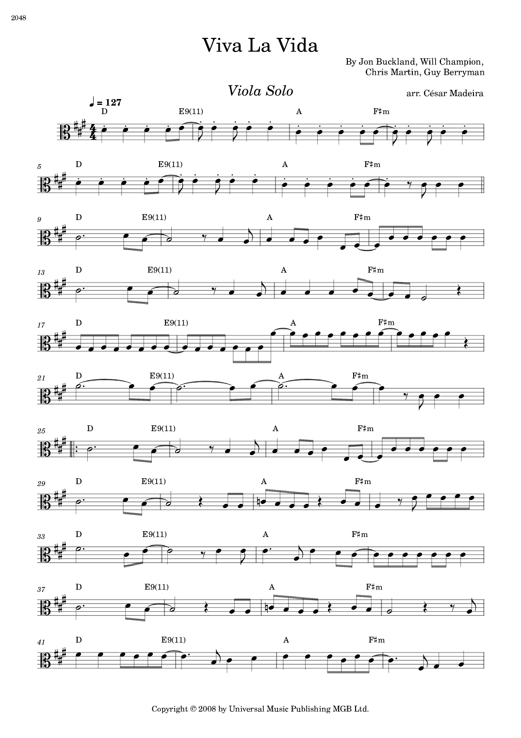 Viva La Vida (arr. César Madeira)