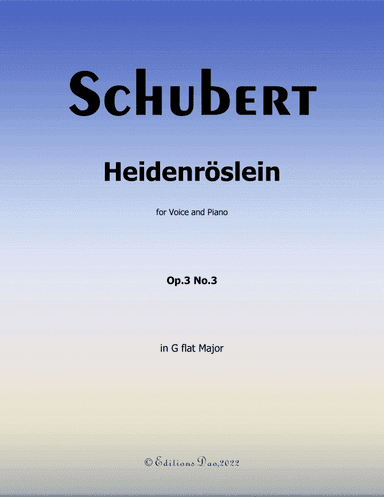 Heidenröslein, by Schubert, in G flat Major (arr. Editions Dao)