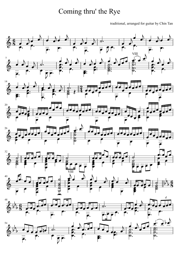 Coming thru the Rye (arr. Chin Tan)