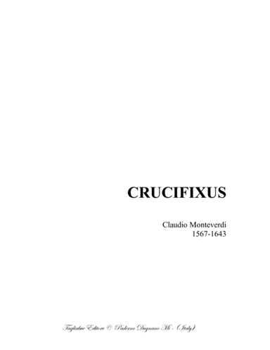 CRUCIFIXUS - C: Monteverdi - For ATTB Choir (arr. Renato Tagliabue)