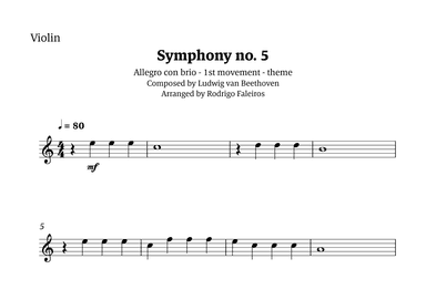 Symphony no. 5 - 1st movement (theme) (arr. Rodrigo Faleiros)