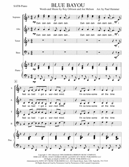 Blue Bayou (arr. Paul Hemmer)
