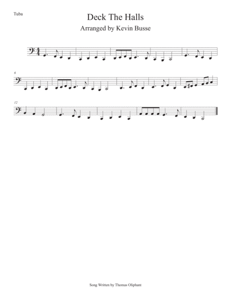 Deck The Halls (Easy key of C) Tuba (arr. Kevin Busse)