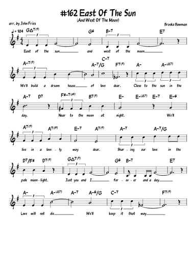 East Of The Sun (arr. John Fries)