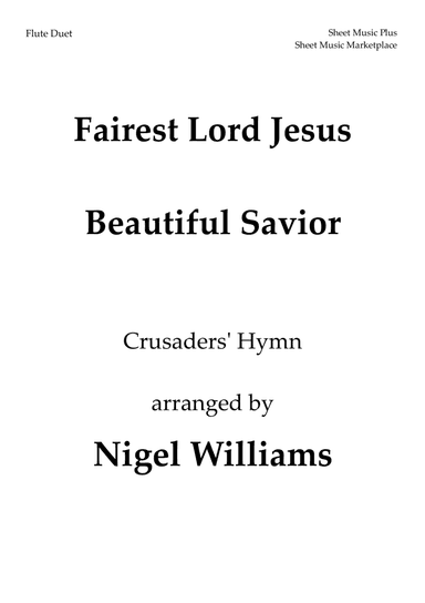 Fairest Lord Jesus (Crusader's Hymn), for Flute Duet (arr. Nigel Williams)