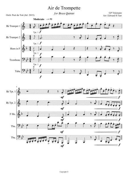Air de Trompette - GP Telemann arr. EH Tarr (arr. Edward H Tarr & Peet du Toit)
