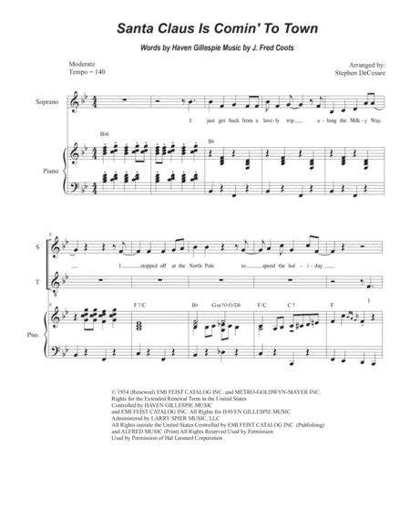 Santa Claus Is Comin' To Town (arr. Stephen DeCesare)