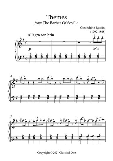 Rossini - Themes from The Barber of Seville(With Note name) (arr. MPS)
