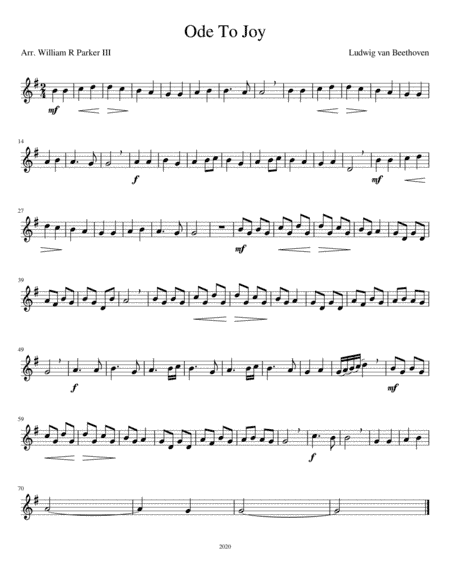 Ode To Joy (arr. William R Parker III)