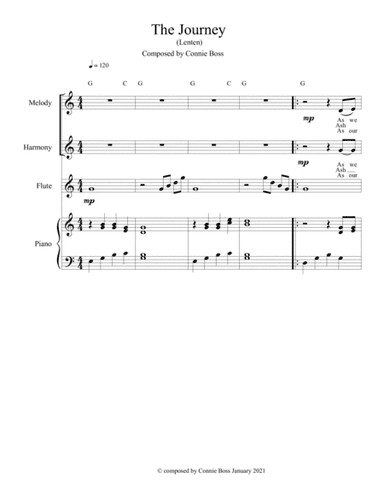 The Journey (Lenten) - solo or duet flute (optional) and piano