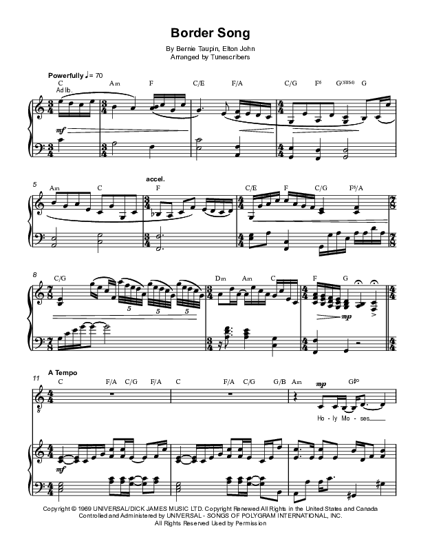 Border Song (arr. Tunescribers)