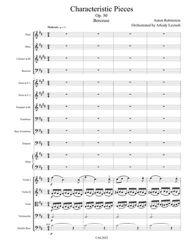 Anton Rubinstein "Character Pictures",#1. Berceuse, Op.50, orchestrated by Arkady Leytush