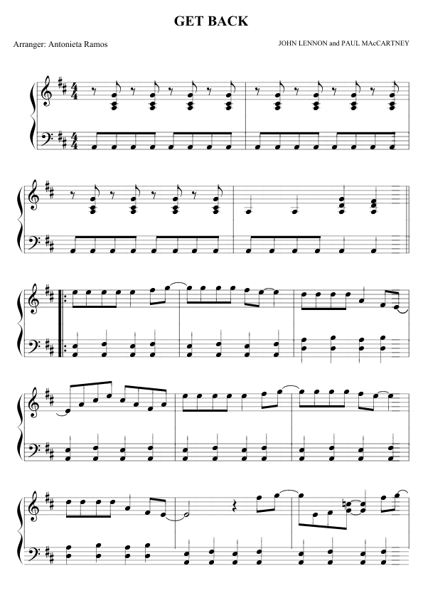 Get Back (arr. Antonieta Ramos Valverde)