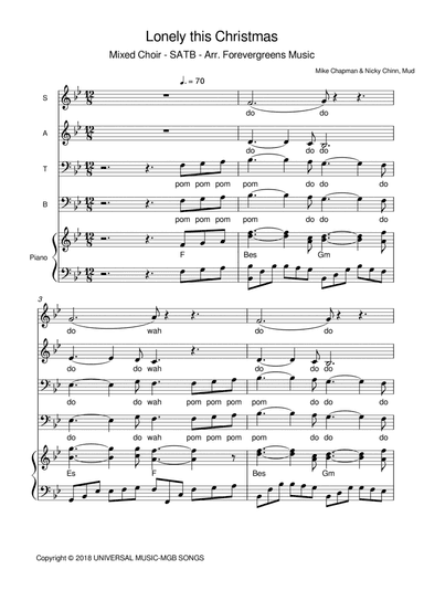 Lonely This Christmas (arr. Paul Brandsma)