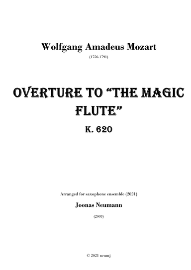 Overture to "The Magic Flute" K. 620 (arr. Joonas Neumann)