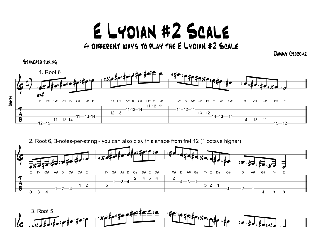 E Lydian #2 Scale (4 Ways to Play)
