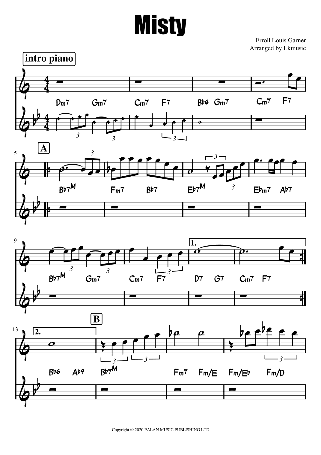 Misty (arr. Lkmusic)