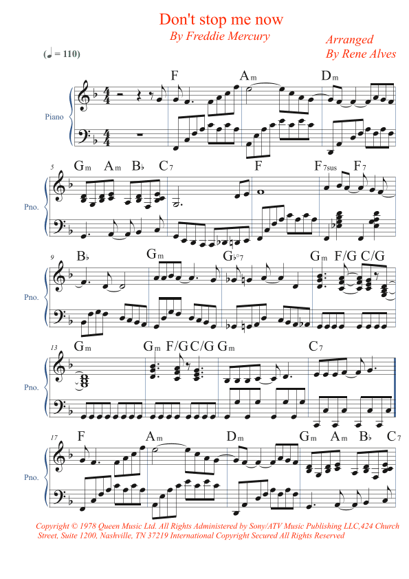 Don't Stop Me Now (arr. Rene Alves)