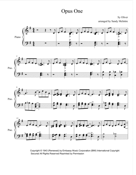 Opus One (arr. Sandy McIntire)