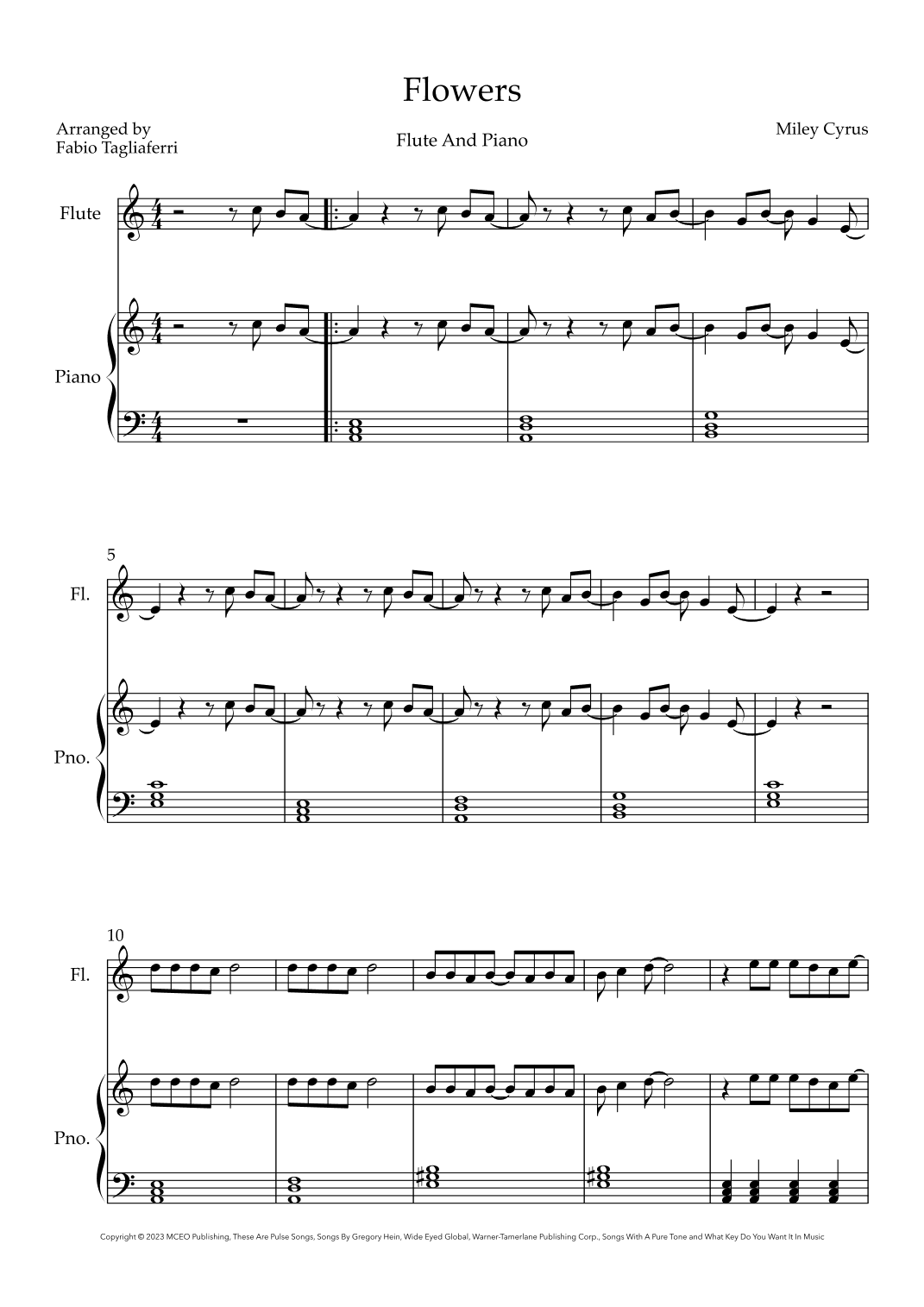 Flowers (arr. Fabio Tagliaferri)