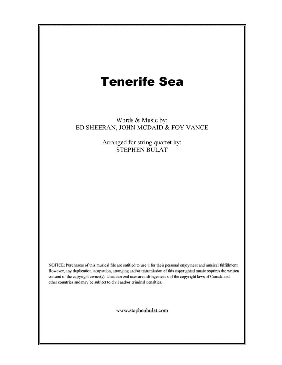 Tenerife Sea (arr. Stephen Bulat)