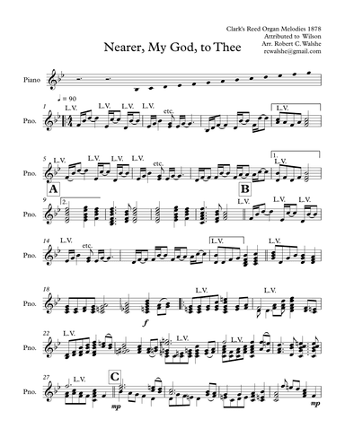 Nearer My God to Thee with Wayside Chapel - Score Only (arr. Robert C. Walshe (rcwalshe@gmail.com))