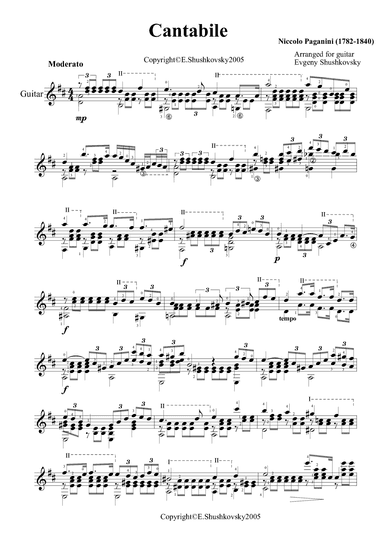 Cantabile (arr. Evgeny Shushkovsky)