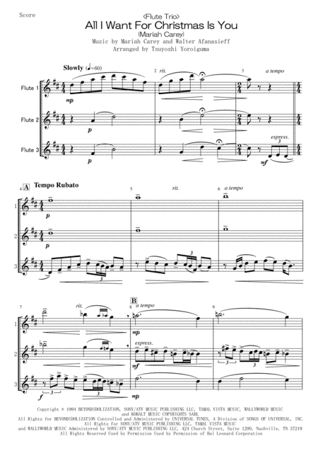 All I Want For Christmas Is You (arr. Tsuyoshi Yoroiguma)