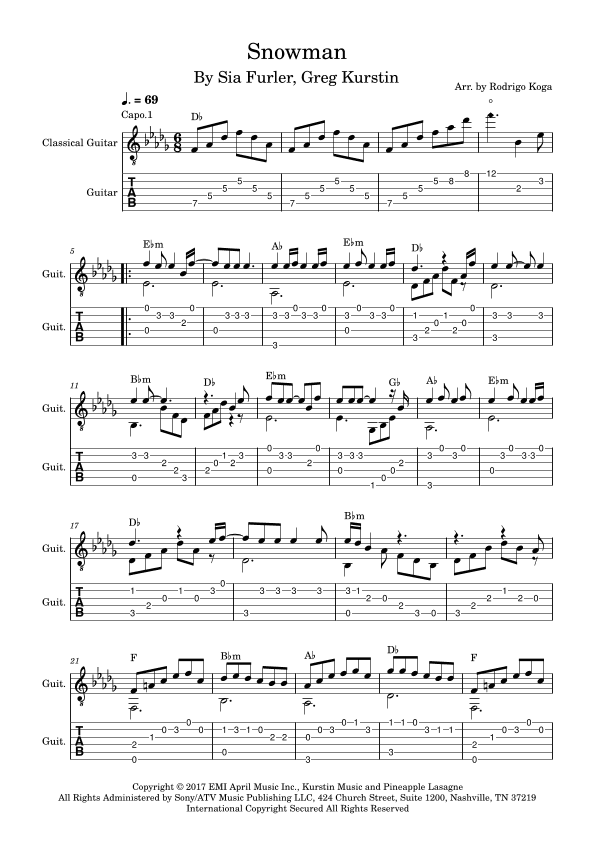 Snowman (arr. Rodrigo Koga)