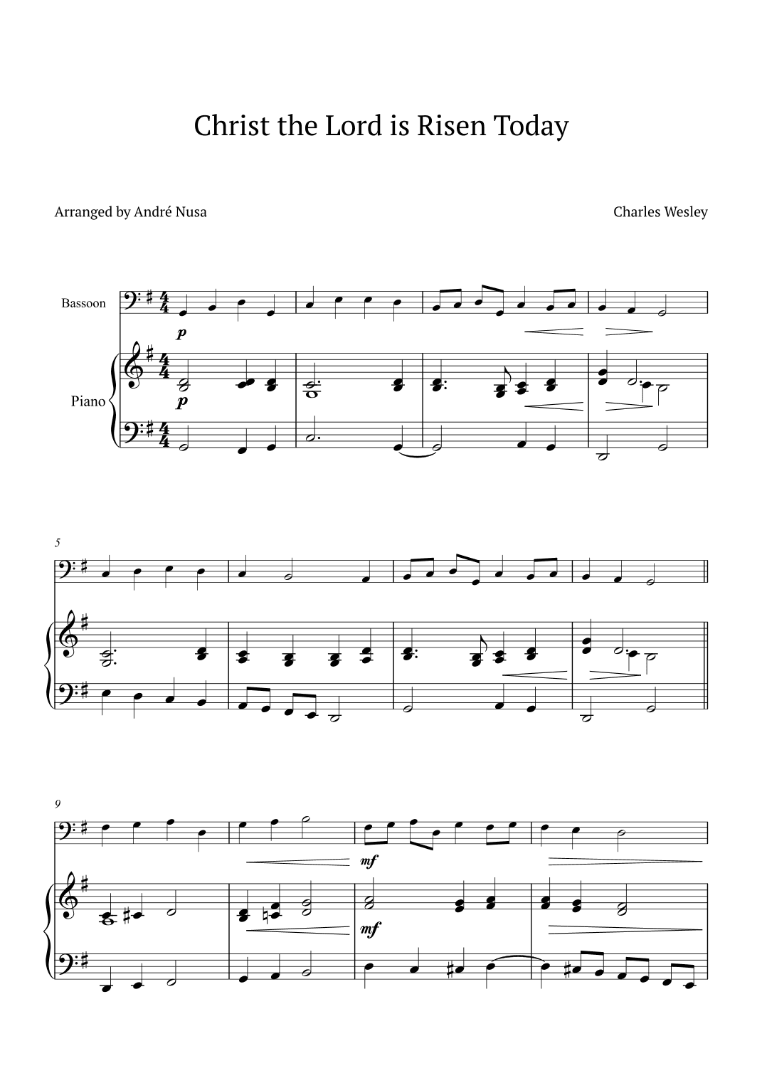 Christ the Lord is Risen Today (arr. André Nusa)
