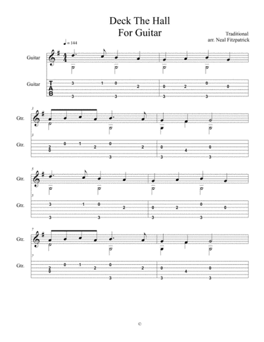 Deck The Hall For Guitar (arr. Neal Fitzpatrick)