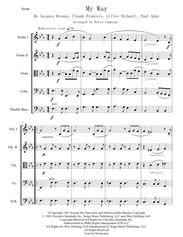 My Way (arr. Kevin Camargo)