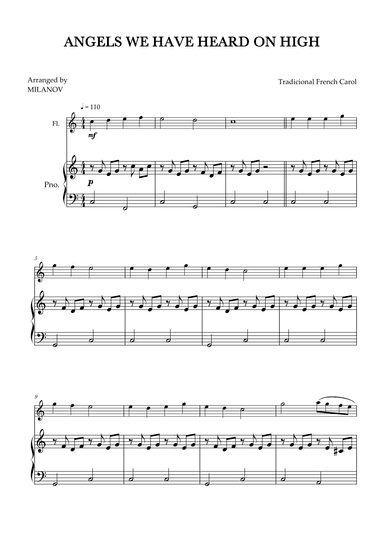 Angels We Have Heard on High | Christmas song | flute | easy beginner (arr. Milanov)
