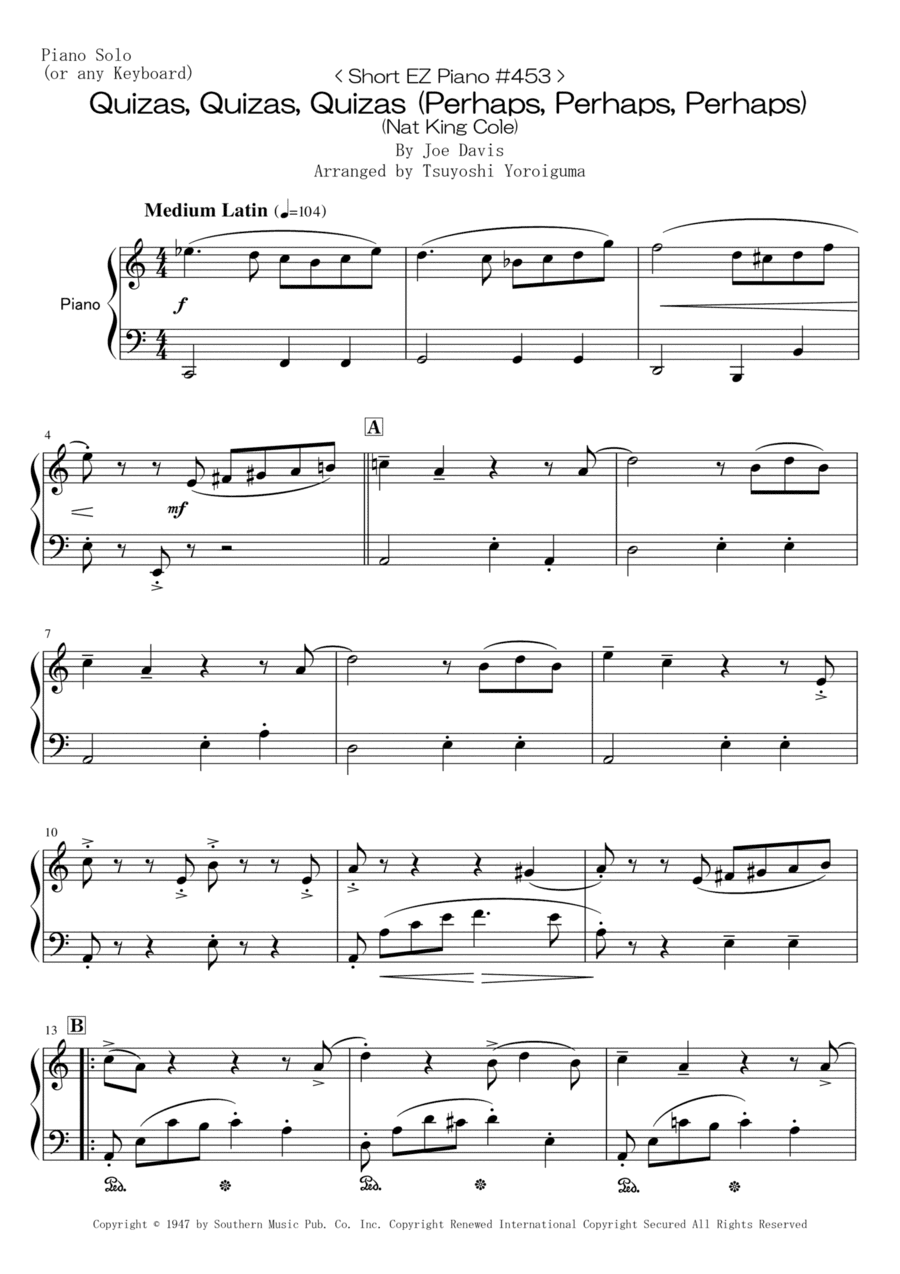 Quizas, Quizas, Quizas (perhaps, Perhaps, Perhaps) (arr. Tsuyoshi Yoroiguma)