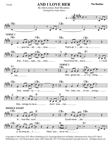 And I Love Her (arr. Jorge Juárez)