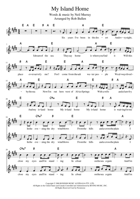 My Island Home (arr. Rob Bullen)