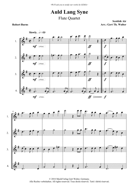 Auld Lang Syne (arr. Gert Th. Walter)