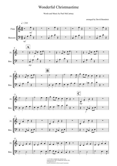Wonderful Christmastime (arr. David Burndrett)