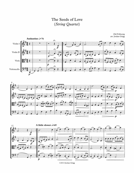 The Seeds of Love (String Quartet) (arr. Jordan Grigg)