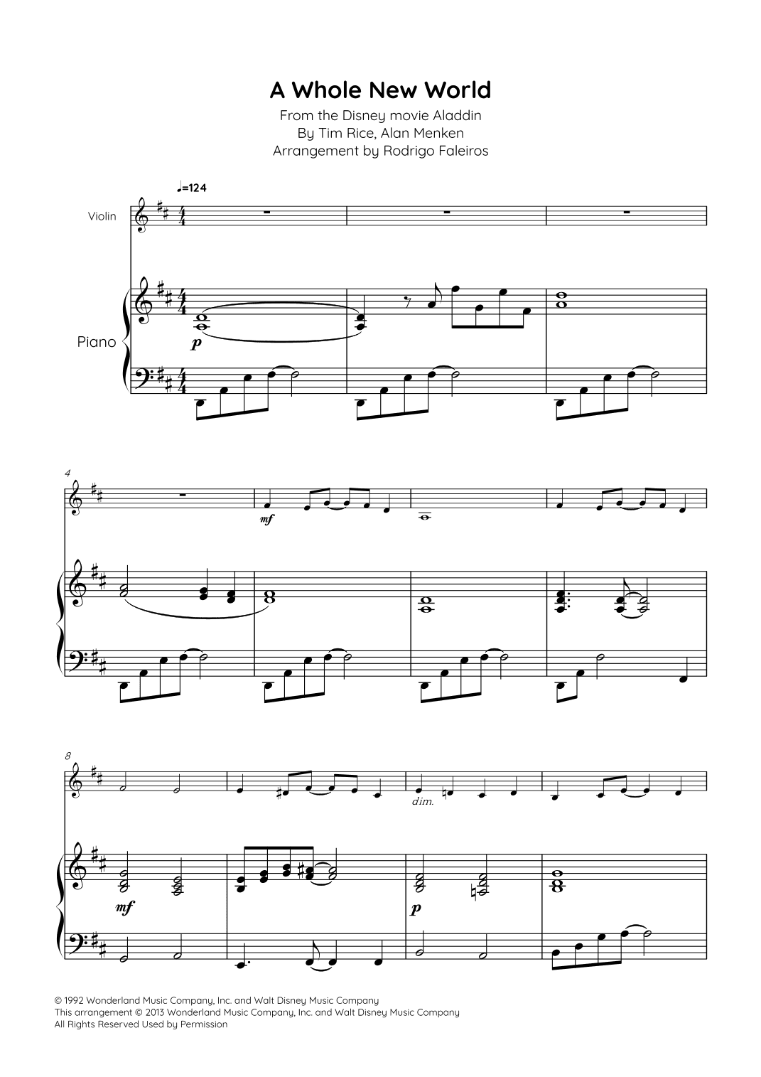 A Whole New World (arr. Rodrigo Faleiros)
