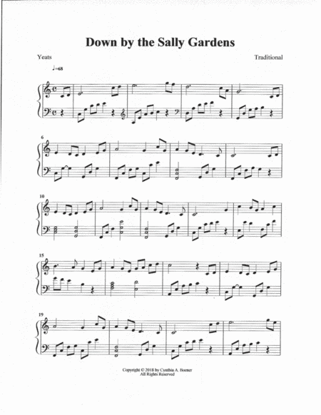 Down by the Sally Gardens (arr. Cynthia A. Boener)